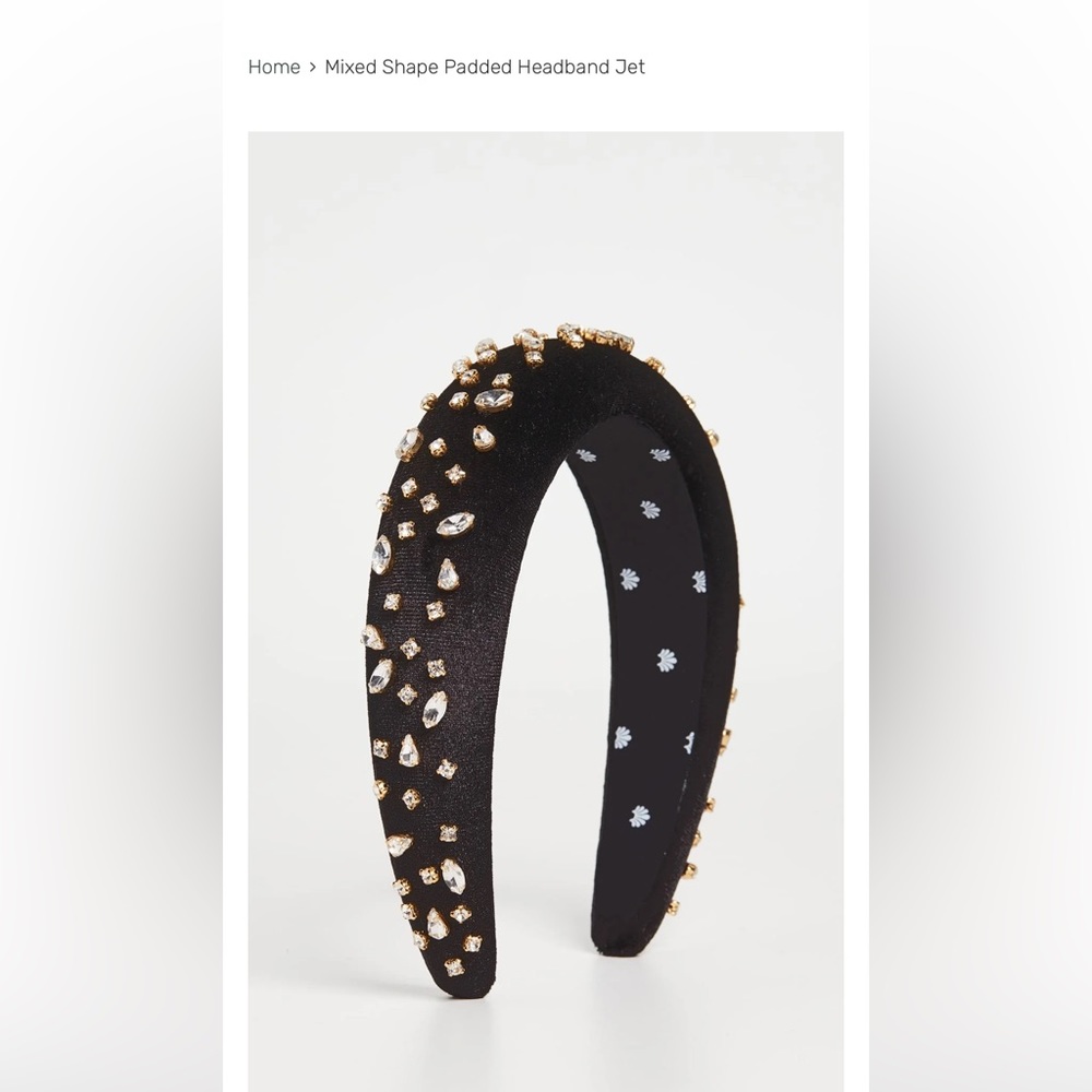 Lele Sadoughi Black and Gold Embellished Headband - Picture 5 of 5